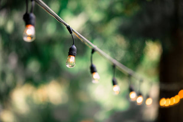 istock Decorative Outdoor Party Lights in Garden 1174920894