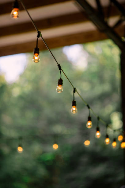 istock Decorative Outdoor Party Lights in Garden 1174920899