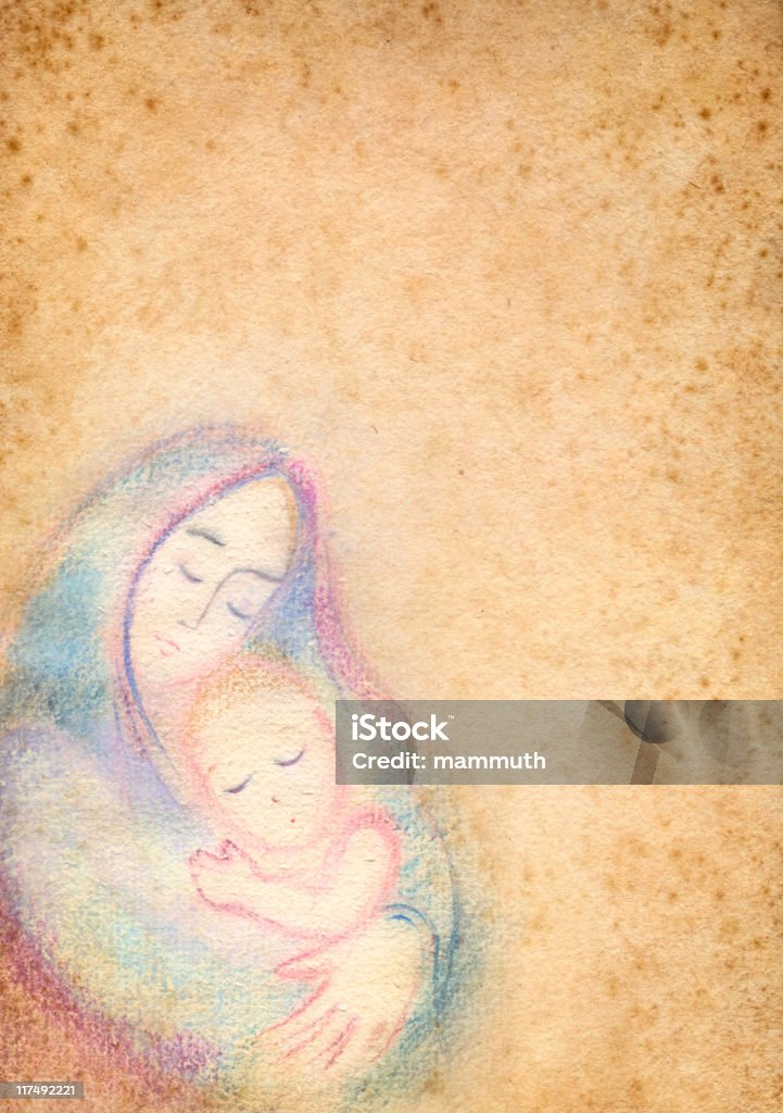 Saint Mary with the Child Jesus  Christmas stock illustration