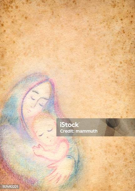 Saint Mary With The Child Jesus Stock Illustration - Download Image Now - Christmas, Luck, Mother