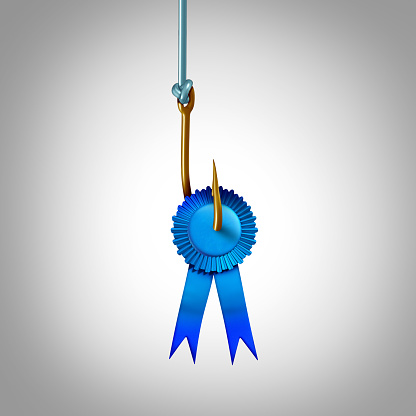 Meritocracy concept as a social reward symbol for acquiring awards through skill and talent as a 3D illustration.