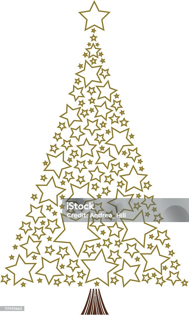 De Star arbre - clipart vectoriel de Noël libre de droits