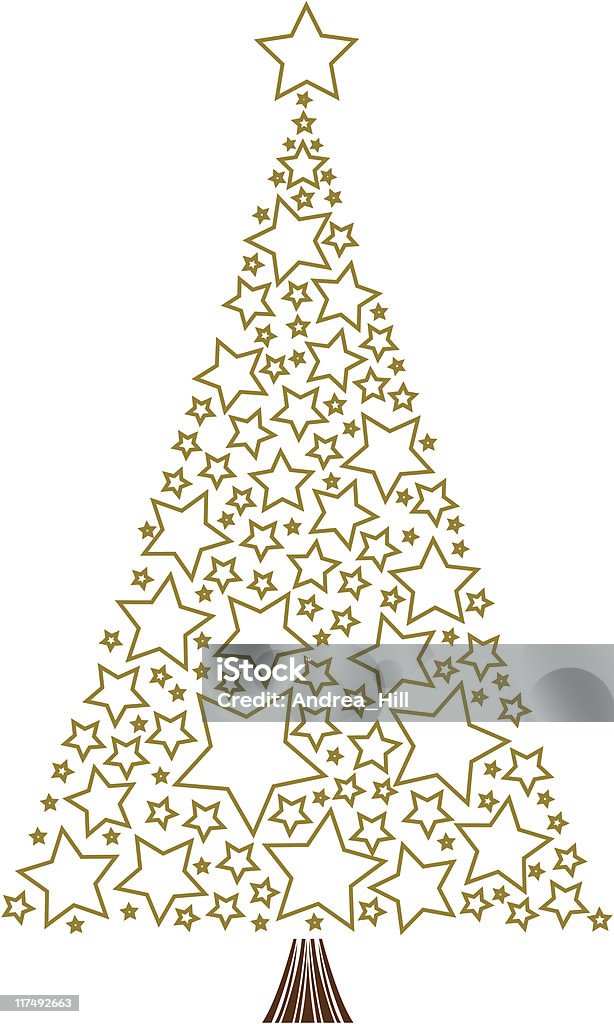 クリスマスツリーの星 - クリスマスのロイヤリティフリーベクトルアート