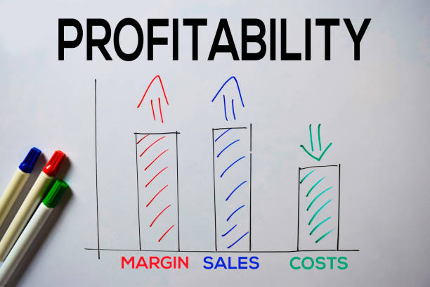 istock Profitability text with keywords isolated on white board background. Chart or mechanism concept. 1174927063