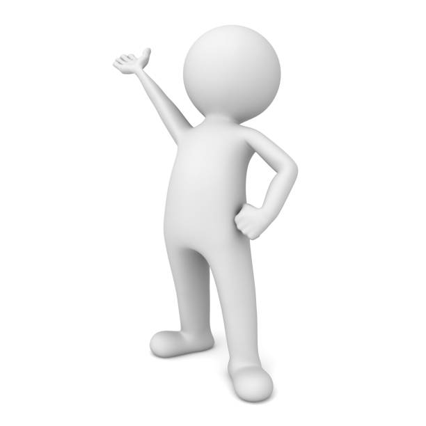 istock Business presenter 3d man presenting your product isolated on white background 1174931871