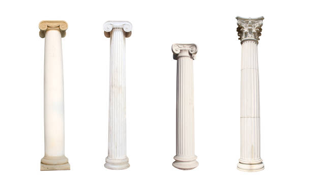 четыре отдельные столбцы - corinthian column стоковые фото и изображения