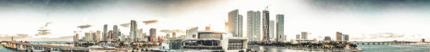 istock Downtown Miami panoramic aerial view at sunset 1174935090
