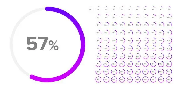 Vector illustration of Set of circle diagrams for infographics