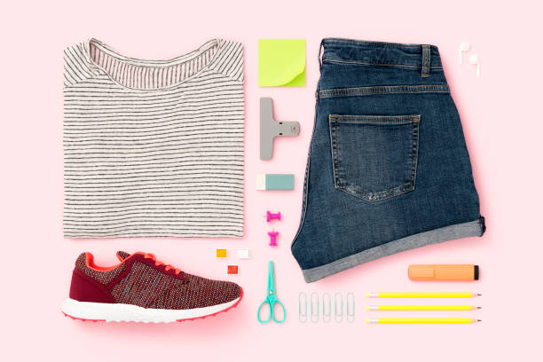 istock Back to school flat lay on pink background 1174944919