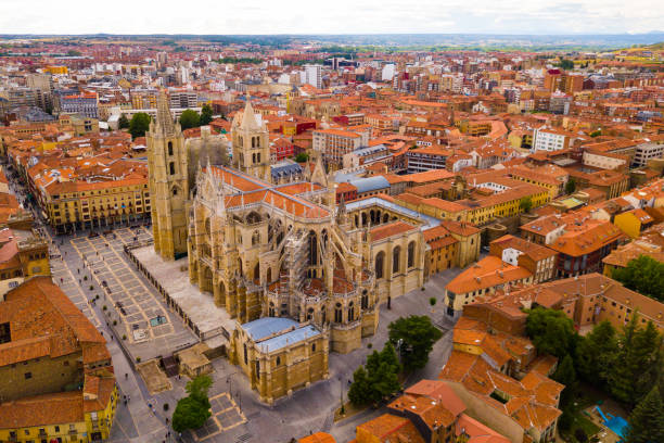 istock Aerial view of Leon Catholic Cathedral 1174945263