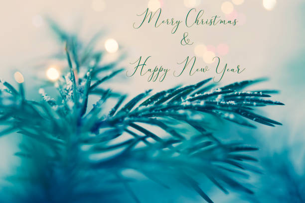 Christmas and New Year greeting card with writing elements