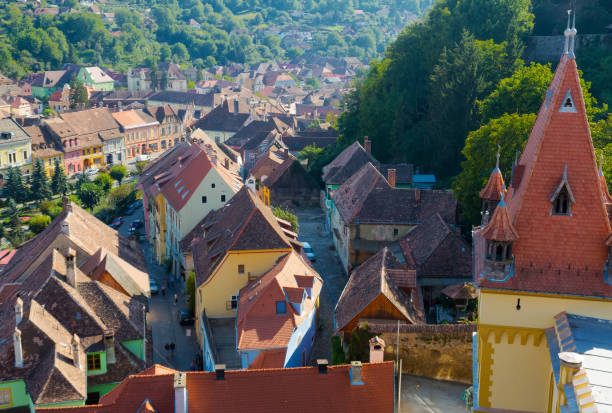 istock View from Sighisoara clock tower, Romania 1174946249