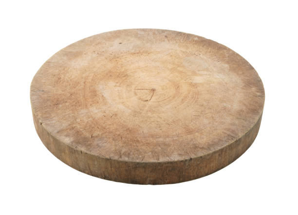 istock Old rustic wooden cutting board isolated on white 1174946776