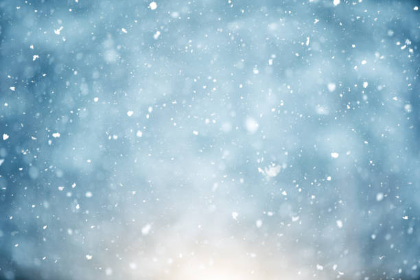 istock Winter scene - snowfall on the blurred forest background 1174948228
