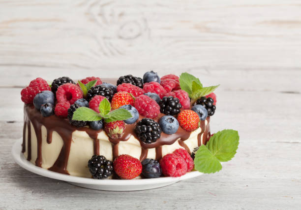 istock Cheesecake with berries and chocolate 1174948456