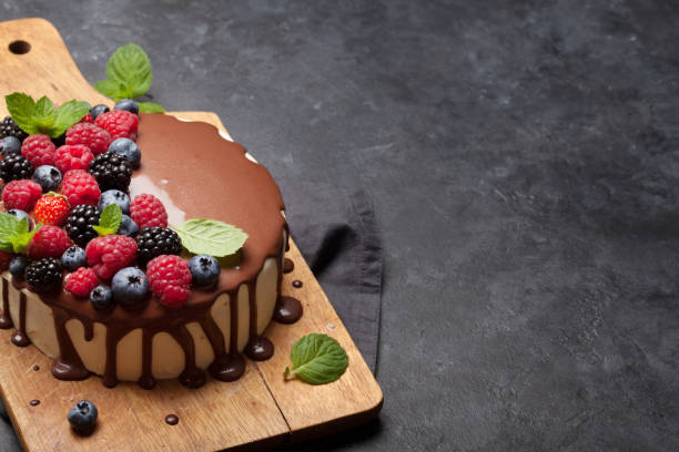 istock Cheesecake with berries and chocolate 1174948985