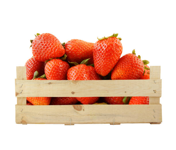 istock Strawberries in wooden box isolated 1174949833