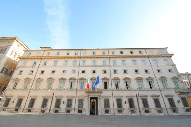 Chigi prime minister residence house Rome Italy stock photo