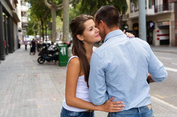 istock Hugging couple riding electro scooter 1174951070