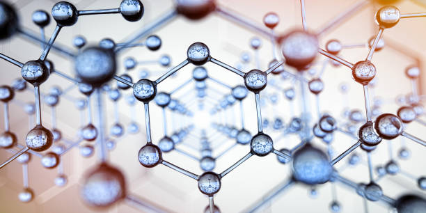 nano molecules background foto de stock - cristal material fotografías e imágenes de stock