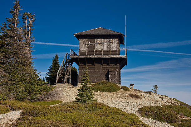 Obsolete fire lookout station stock photo