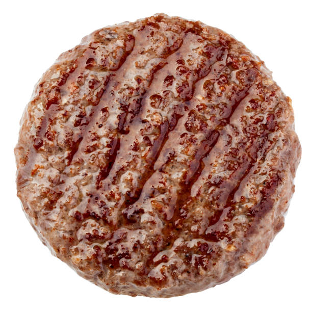 istock grilled hamburger meat isolated on white background, clipping path, full depth of field 1174963019