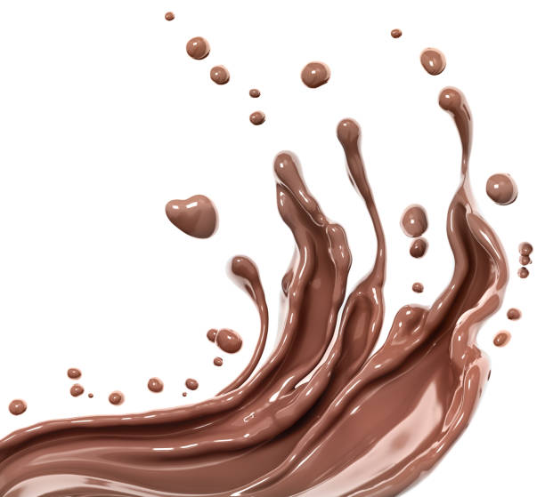 istock Splash of chocolate abstract background, 3d rendering 1174965250