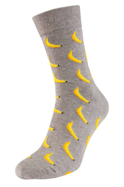 istock voluminous light gray stylish socks with banana prints, on a white background 1174971079