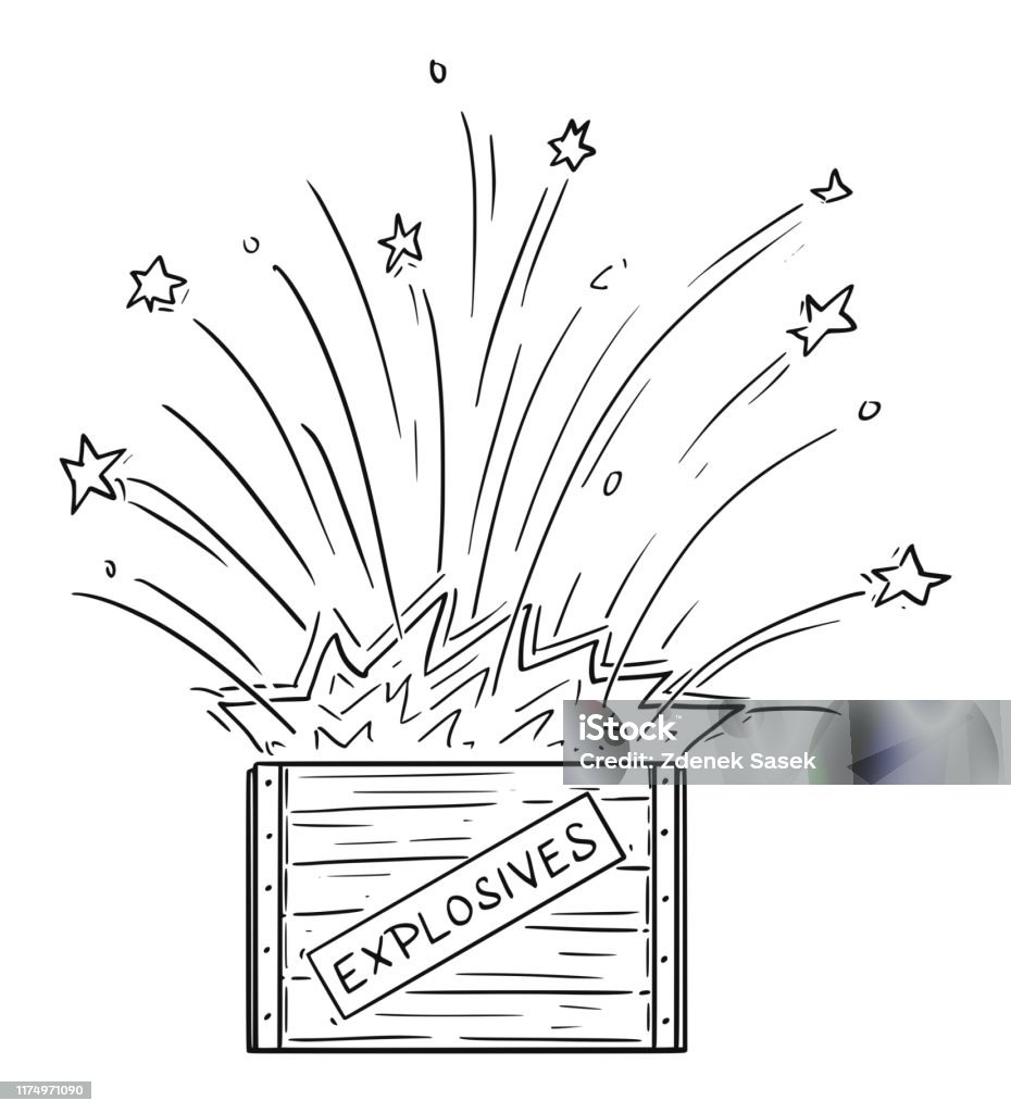 Exploding List Cartoon Vector Cartoon Of Exploding Box With Explosives Stock Illustration ...