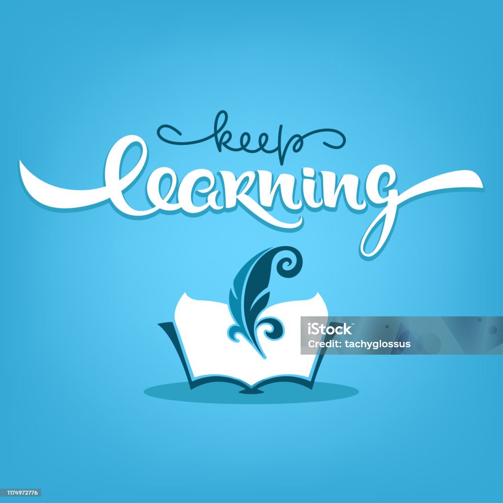 Keep Learning Poster Drawing Keep Learning Vector Educational Background With Open Book Image And ...