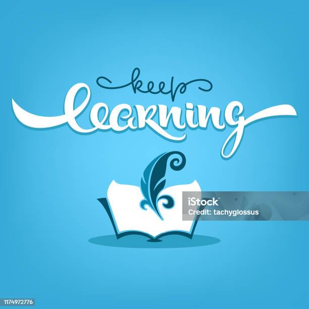 Keep Learning Bookmark Keep Learning Vector Educational Background With Open Book Image And ...