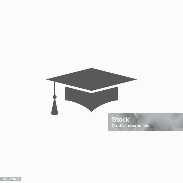 Graduation Cap Icon Education Cap Vector Illustration Stock Illustration - Download Image Now