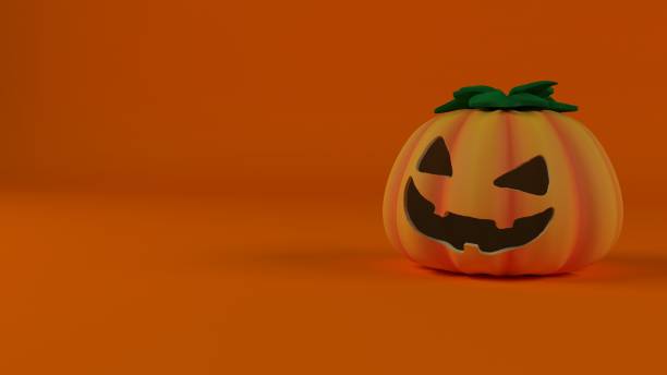 istock 3D Halloween background with pumpkins 1174976545