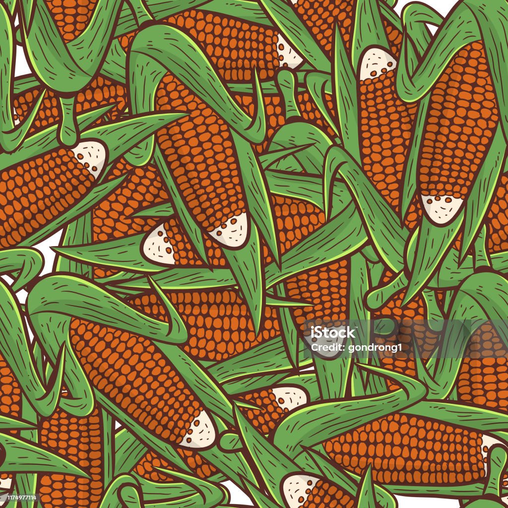 Red Corn Pattern Seamless Corn Pattern Vector Stock Illustration - Download Image Now ...