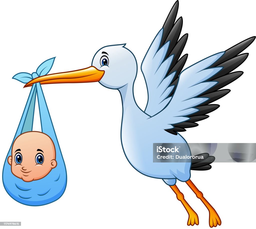 Phim Hoạt Hình Dễ Thương Một Con Cò Bay Với Bé Trai Hình minh họa ...