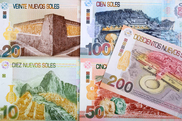 sol peruano una experiencia empresarial - peruvian paper currency fotografías e imágenes de stock