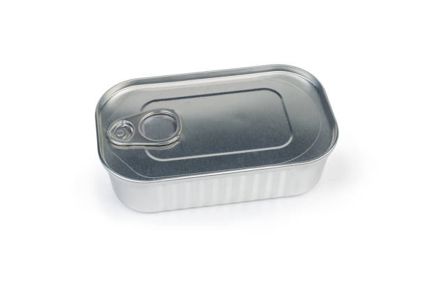 istock Sealed tin can of canned fish on a white background 1174980185