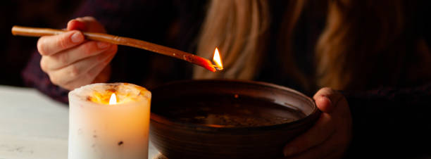 istock Magic divination by wax on the water, ritual. Psychic vision, fortune teller 1174983377