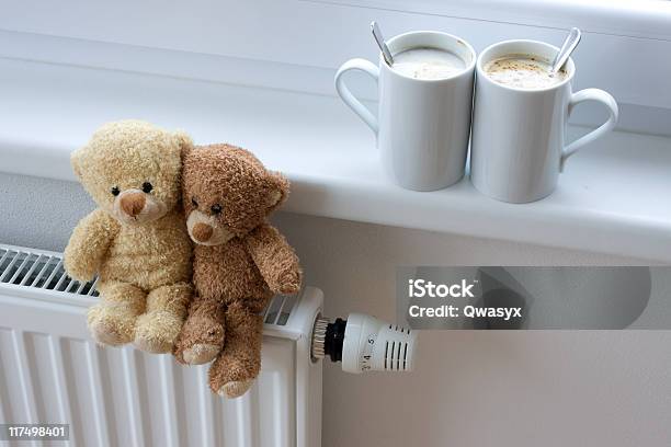 Teddy Bears On Radiator Stock Photo - Download Image Now - Animal, Color Image, Cup