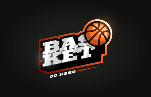 istock Basketball mascot Modern professional sport Typography in retro style. Vector design emblem, badge and sporty template logo design. 1174984472