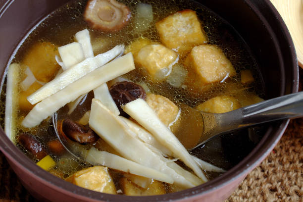 istock Soup pot for vegan bun mang or bamboo shoot noodles 1174984579