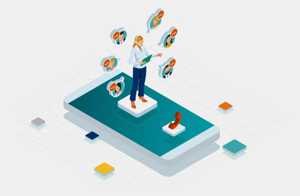 Call Isometric 320+ Isometric Office People Using Headsets Stock Photos, Pictures ...