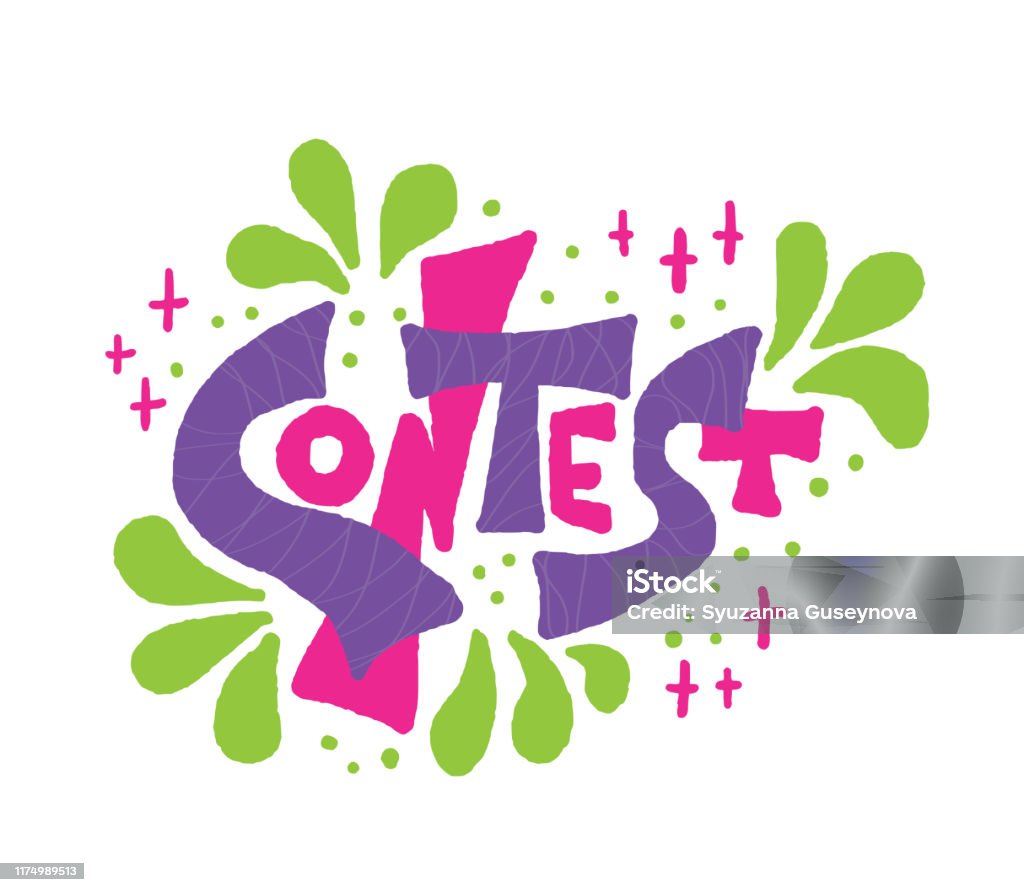 Contest Word Lettering Contest Text Hand Drawn Word Vector Illustration Stock Illustration ...