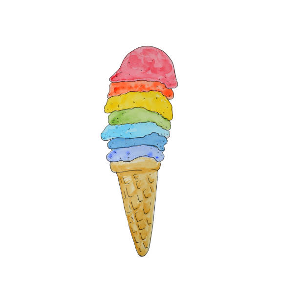 istock Rainbow watercolor icecream  LGBT Pride Flag Colored for Lesbian Gay Bisexual and Transgender Design Element 1174993321
