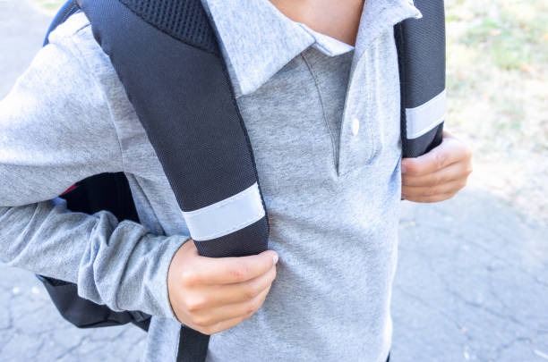 istock Schoolboy with backpack standing outdoor. Back to school or education concept image. Part of body, selective focus. 1174994661