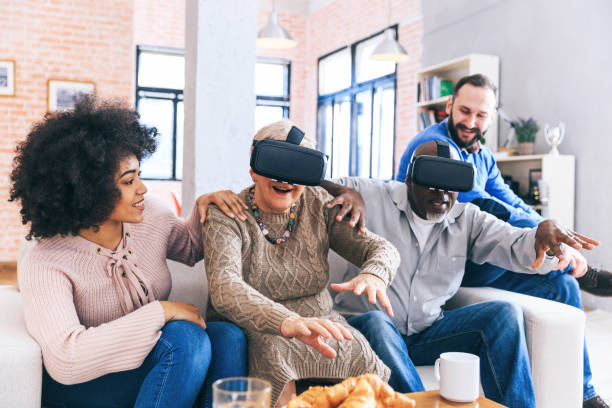 istock Mutli generation family playing with VR 1174996899