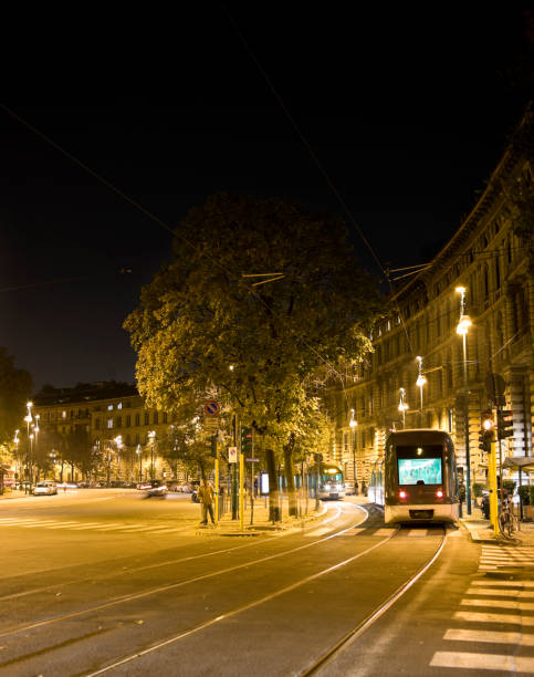 istock Milan by night. with public transport. Color Image 117499816