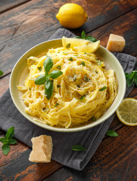 istock Pasta al Limone, Lemon with basil and parmesan cheese 1175005327