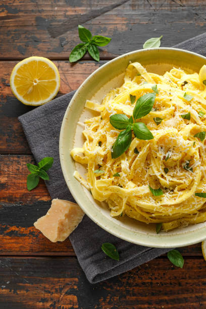 istock Pasta al Limone, Lemon with basil and parmesan cheese 1175005376