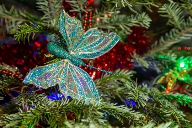 istock Beautiful christmas tree with decorative chritmas toys 1175006096